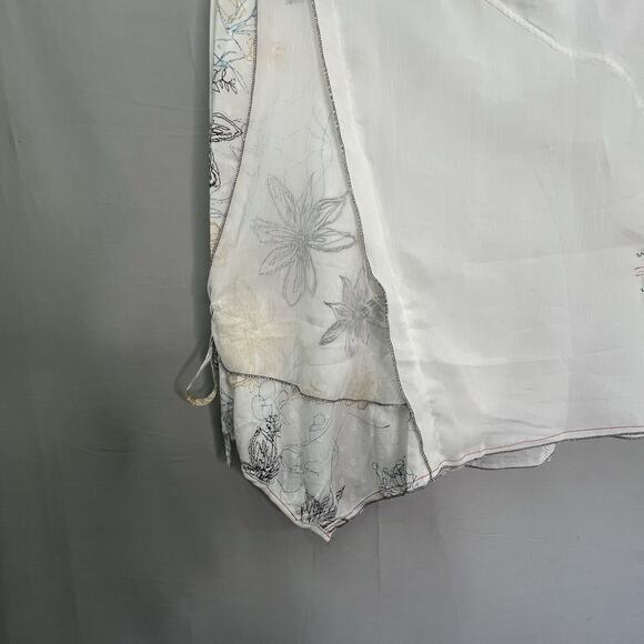 Virginie‎ & Moi Artsy Skirt Womens Sz T2 M Bias Cut Asymmetrical Inserts boho - Picture 9 of 16